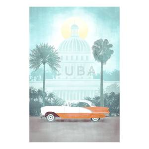 Quadro Vintage Travel Cuba Tessuto non tessuto - Multicolore - 40 x 60 cm