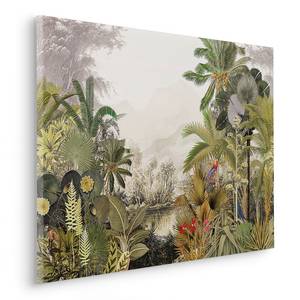 Leinwandbild Hiding Parrot Vlies - Mehrfarbig - 60 x 90 cm