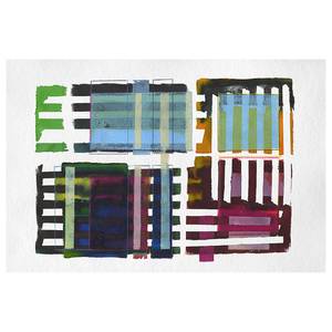 Quadro Grids & Stripes Tessuto non tessuto - Multicolore - 60 x 90 cm