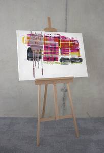 Impression sur toile Ruby Pink Intissé - Multicolore - 60 x 90 m