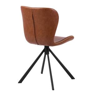 Draaibare gestoffeerde stoel LIVARAS Kunstleer Reena: Cognackleurig