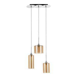 Hanglamp Eurybia 3 lichtbronnen chroom/gekleurd glas - goudkleurig