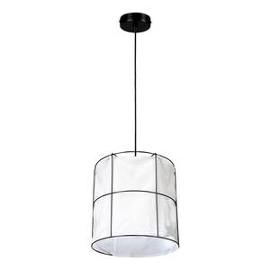 Lampada a 1 punti luce Marinero Ferro / Lino - Nero / Bianco - Diametro: 40 cm