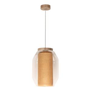 Suspension Vaso Jute 1 ampoule Chêne massif / Jute - Marron - Diamètre : 24 cm