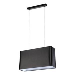 Hanglamp Cadre 2 lichtbronnen ijzer/textiel - Eikenhout/zwart