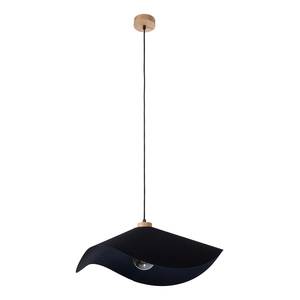 Lampada a 1 punto luce Hattu Legno massello di rovere / tessuto - Nero - Diametro: 50 cm