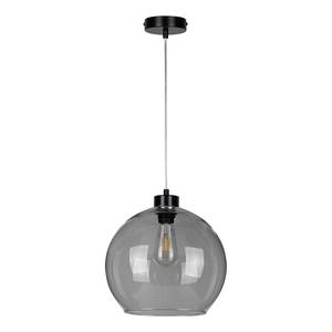 Hanglamp Laguna 1 lichtbron ijzer/rookglas - zwart - Diameter: 25 cm