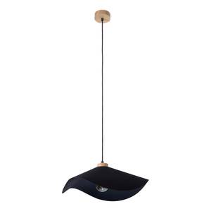 Lampada a 1 punto luce Hattu Legno massello di rovere / tessuto - Nero - Diametro: 40 cm