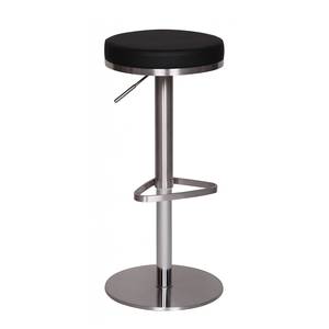 Sgabello da bar Colpet Similpelle / Acciaio inox - Nero / Argento