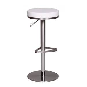 Sgabello da bar Colpet Similpelle / Acciaio inox - Bianco / Argento