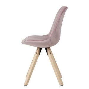 Chaises Jamhra - Lot de 2 Velours / Fer / Hévéa massif - Rose vieilli