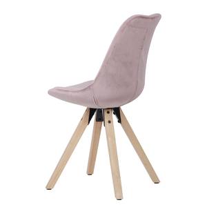 Chaises Jamhra - Lot de 2 Velours / Fer / Hévéa massif - Rose vieilli