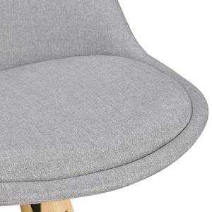 Chaise de bar Jiag Microfibre / Hévéa massif / Fer - Gris