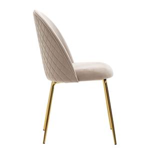 Chaises Paraco - Lot de 2 Velours / Fer - Beige / Doré