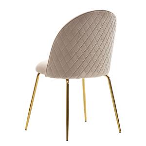 Chaises Paraco - Lot de 2 Velours / Fer - Beige / Doré