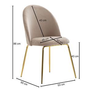 Chaises Paraco - Lot de 2 Velours / Fer - Beige / Doré