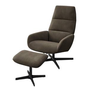 Fauteuil relax Turami Aluminium / Acier - Marron foncé - Velours