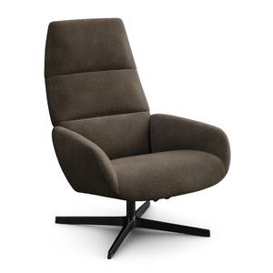 Fauteuil relax Turami Aluminium / Acier - Marron foncé - Velours