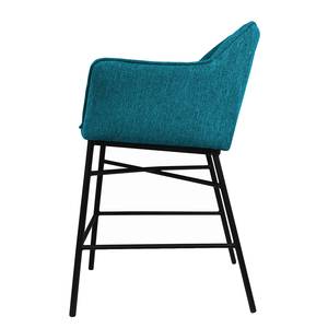 Chaise de bar Zazid Fer / Velours - Turquoise