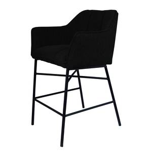 Chaise de bar Zazid Fer / Velours - Noir