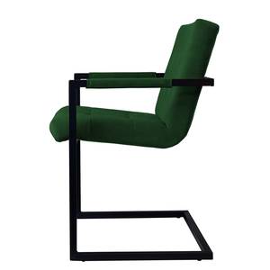 Chaise à accoudoirs Eido Fer / Velours - Vert foncé