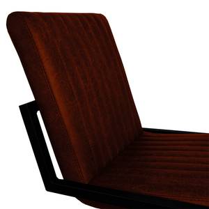 Chaise de bar Ledaha Fer / Cuir / Polyester - Cognac