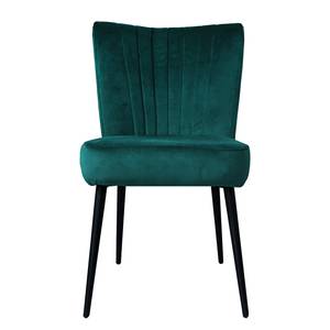 Chaise Mornes Fer / Velours - Vert foncé