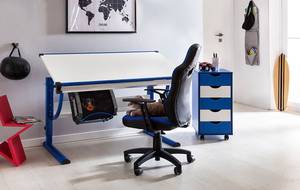 Chaise de bureau enfants Prerow Imitation cuir - Bleu / Gris - Bleu-gris