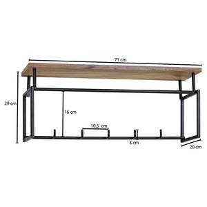 Wandgarderobe Daskow Mangoholz Massiv / Eisen - Braun / Schwarz