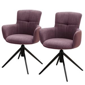 Chaises à accoudoirs Cervina - Lot de 2 Brun rouge