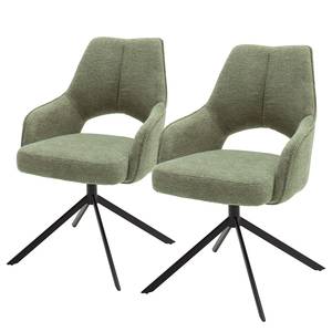 Set di 2 sedie con braccioli Cercola Verde oliva