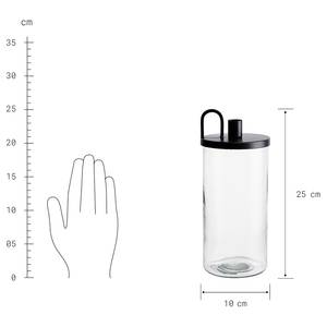 Glas mit Kerzenhalter CANDLE JAR Eisen /Glas  - Schwarz / Transparent