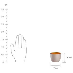 Teelichthalter AURORA Eisen - Beige / Gold - Höhe: 6 cm