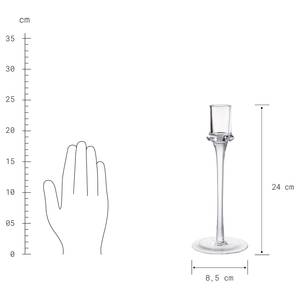 Kandelaar INVISIBLE transparant glas - transparant - Hoogte: 24 cm