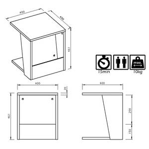 Beistelltisch Albi Beton Dekor / Schwarz - Beton Dekor / Schwarz