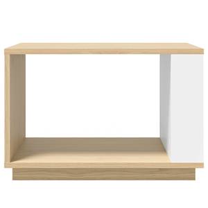 Bijzettafel Ella fineer van echt hout - licht eikenhout/wit - Breedte: 70 cm