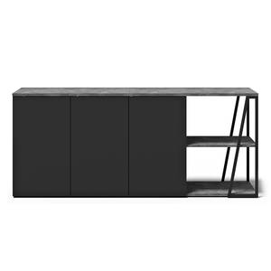 Dressoir Albi betonnen look/zwart - Beton look/Zwart