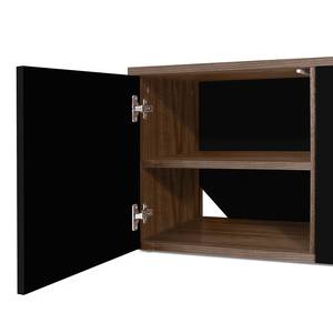 Tv-meubel Albi fineer van echt hout - walnotenhout/zwart - Walnoothoutkleurig/Zwart - Breedte: 190 cm