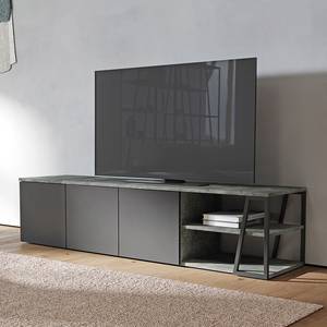 Tv-meubel Albi betonnen look/zwart - Beton look/Zwart - Breedte: 190 cm