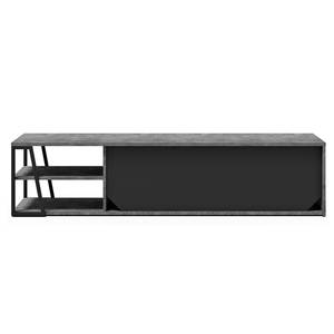Tv-meubel Albi betonnen look/zwart - Beton look/Zwart - Breedte: 190 cm
