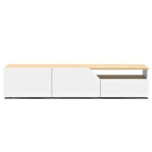 Meuble TV Verone Placage en bois véritable - Chêne clair / Blanc - Chêne clair / Blanc