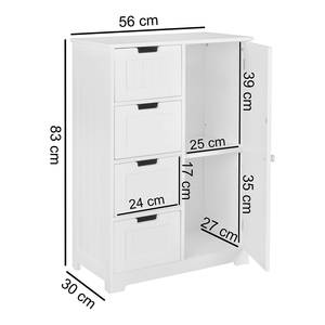 Lage kast Patti MDF - wit - Breedte: 56 cm