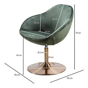 Loungefauteuil Siran fluweel/ijzer - groen - Groen