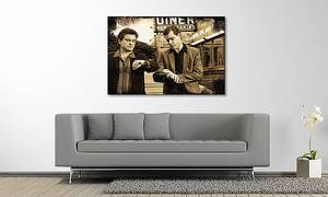 Quadro Goodfellas Abete massello / Tessuto misto - 80 x 120 cm