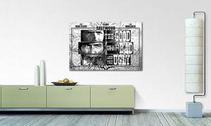 Afbeelding The Good, The Bad, The Ugly massief sparrenhout/textielmix - 80 x 120 cm