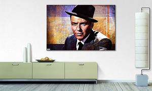 Quadro Frank Sinatra Abete massello / Tessuto misto - 80 x 120 cm