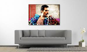 Quadro Freddy Mercury Abete massello / Tessuto misto - 80 x 120 cm