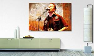 Impression sur toile Joe Strummer Épicéa massif / Tissu mélangé - 80 x 120 cm