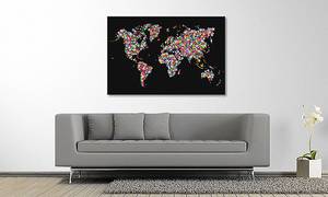 Leinwandbild World Flowers Fichte Massiv / Mischgewebe - 80 x 120 cm