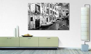 Quadro Beautiful Venice Abete massello / Tessuto misto - 80 x 120 cm